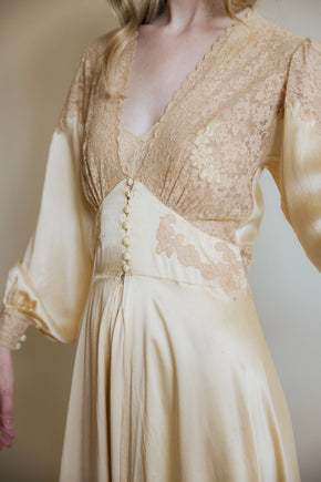 1930s silk lace trousseau robe
