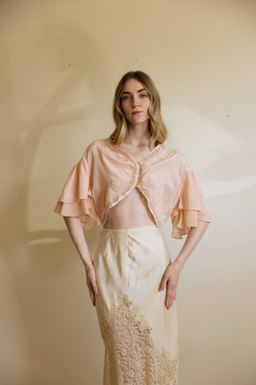1930s silk lingerie bed jacket
