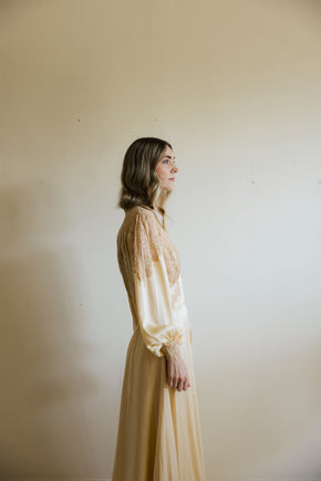 1930s silk lace trousseau robe