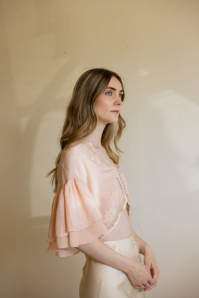 1930s silk lingerie bed jacket