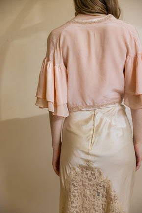 1930s silk lingerie bed jacket