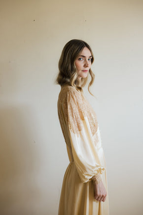 1930s silk lace trousseau robe