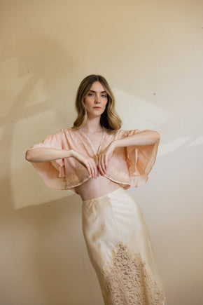 1930s silk lingerie bed jacket