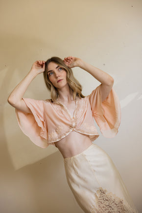 1930s silk lingerie bed jacket