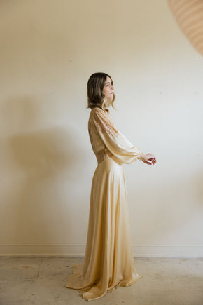 1930s silk lace trousseau robe