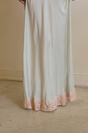1930s blue bias silk nightgown
