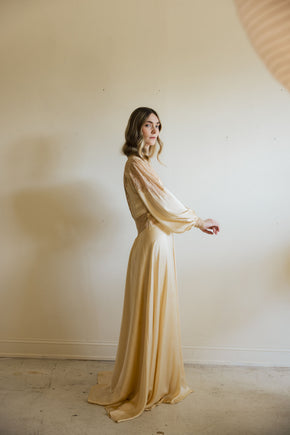 1930s silk lace trousseau robe