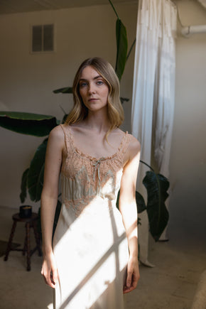 1930s blue bias silk nightgown