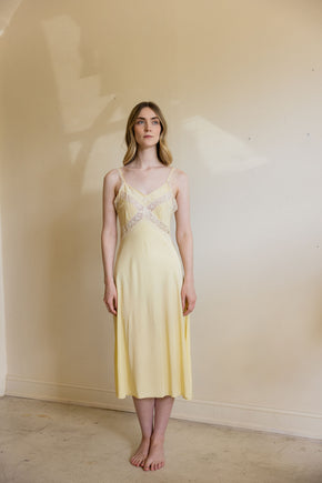 1930s canary yellow lace half slip