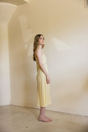 1930s canary yellow lace half slip