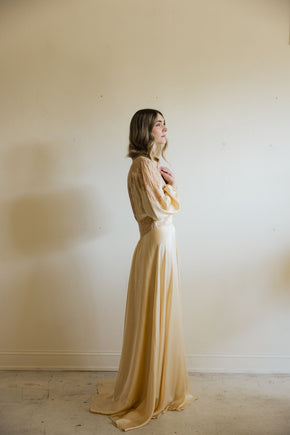 1930s silk lace trousseau robe