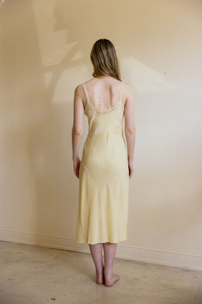 1930s canary yellow lace half slip