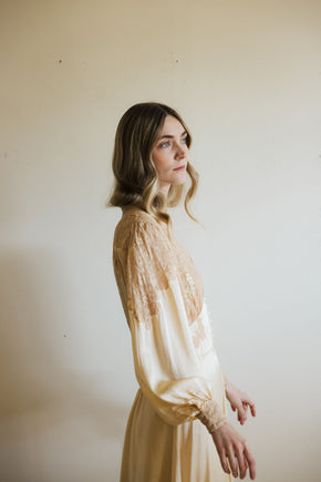 1930s silk lace trousseau robe