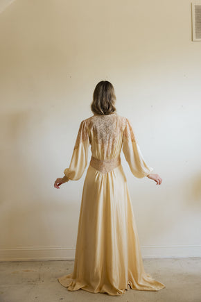 1930s silk lace trousseau robe