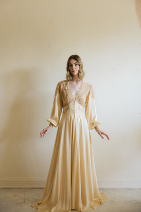 1930s silk lace trousseau robe