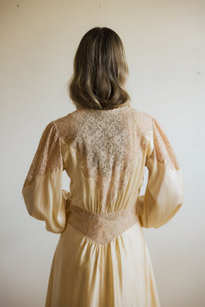 1930s silk lace trousseau robe