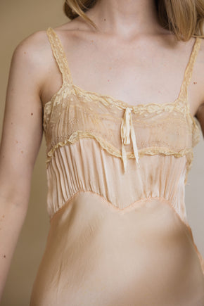 1930s silk lace bow half slip