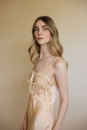 1930s silk lace bow half slip