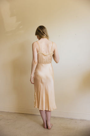1930s silk lace bow half slip