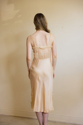 1930s silk lace bow half slip