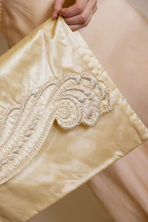 1930s 3 piece yellow lingerie bag set