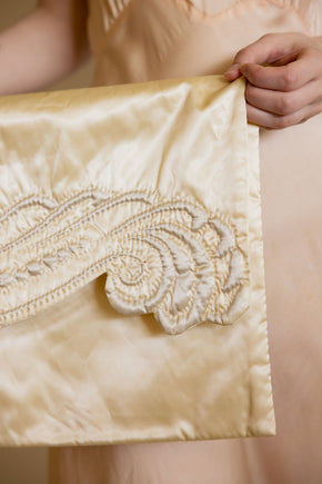 1930s 3 piece yellow lingerie bag set