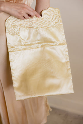 1930s 3 piece yellow lingerie bag set