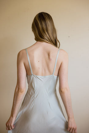 1930s blue silk lace half slip