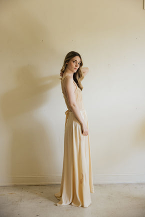 1930s monogrammed silk lace trousseau nightgown
