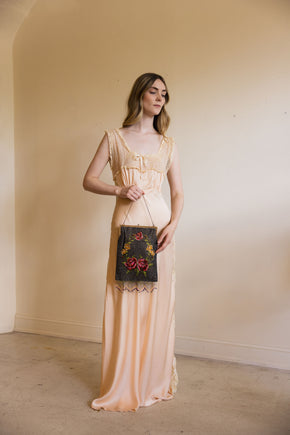 1920s deco glass beaded bag
