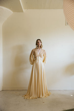 1930s silk lace trousseau robe