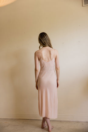 1930s Yolande pink rayon lace half slip