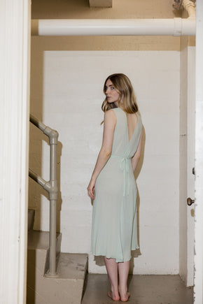 1930s blue chiffon Yolande slip