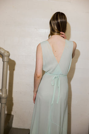 1930s blue chiffon Yolande slip