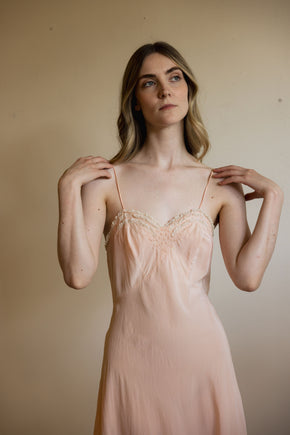 1930s ruffled silk half slip