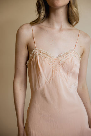 1930s ruffled silk half slip