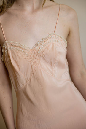 1930s ruffled silk half slip