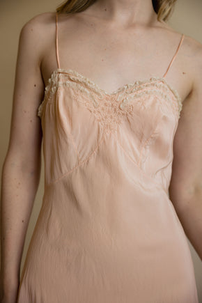 1930s ruffled silk half slip