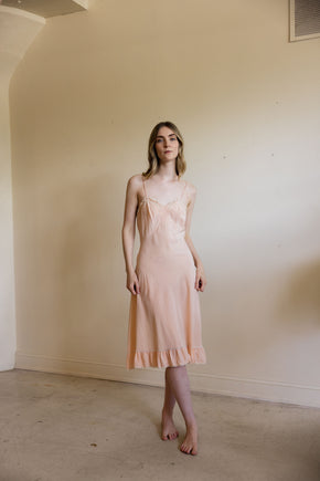 1930s ruffled silk half slip