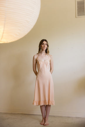 1930s ruffled silk half slip
