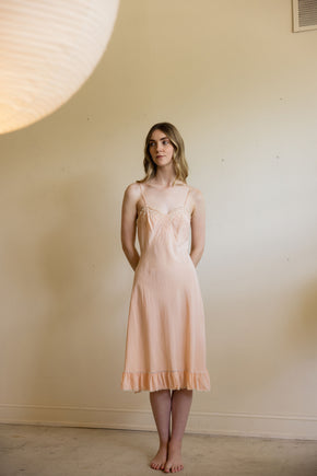1930s ruffled silk half slip