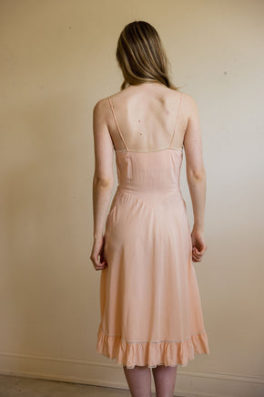 1930s ruffled silk half slip