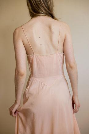 1930s ruffled silk half slip