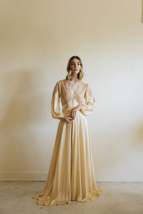 1930s silk lace trousseau robe