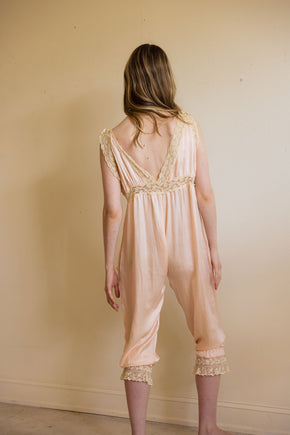 1930s lingerie silk lace jumpsuit