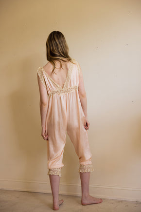 1930s lingerie silk lace jumpsuit