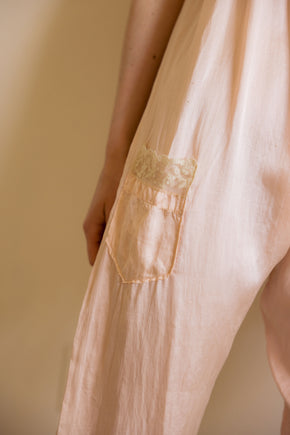 1930s lingerie silk lace jumpsuit