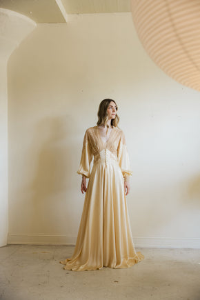 1930s silk lace trousseau robe