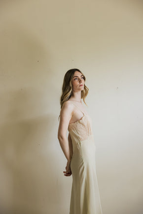 1930s pistachio silk lace slip