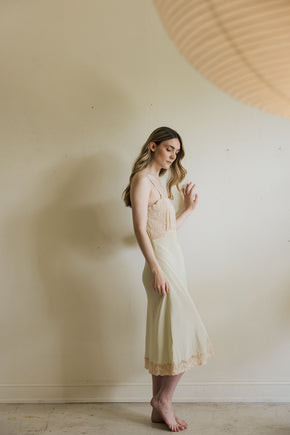 1930s pistachio silk lace slip